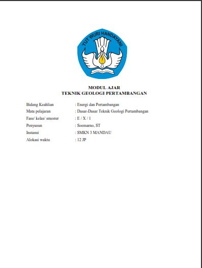 Modul Ajar Dasar-dasar Teknik Geologi Pertambangan